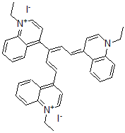 CAS#: 80893-93-2, 4,4'-(3-((1-Ethyl-4(1H)-quinolylidene)ethylidene)prop-1-ene-1,3-diyl)bis(1-ethylquinolinium) diiodide