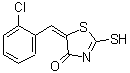 CAS 登录号：81154-00-9， (5E)-5-(2-氯苄亚基)-2-硫基-1,3-噻唑-4(5H)-酮