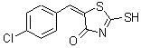 CAS 登录号：81154-18-9， (5E)-5-(4-氯苄亚基)-2-硫基-1,3-噻唑-4(5H)-酮