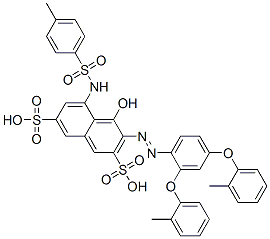 CAS#: 81241-67-0, 3-[[2,4-Bis(2-Methylphenoxy)Phenyl]Azo]-4-Hydroxy-5-[[(p-Tolyl)Sulphonyl]Amino]Naphthalene-2,7-Disulphonic Acid