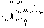 CAS 登录号：812642-66-3， 2-(4-甲酰基-2-甲氧基-6-硝基苯氧基)丙酸