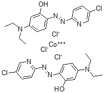 CAS 登录号：81342-98-5， 二[2-(5-氯-2-吡啶基偶氮)-5-二乙基氨基苯酚]钴(III)氯化物