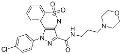 CAS 登录号：81761-97-9， 1-(4-氯苯基)-1,4-二氢-4-甲基-3-(3-吗啉基丙基氨基羰基)吡唑并[4,3-c][1,2]苯并噻嗪 5,5-二氧化物