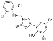 CAS 登录号：81963-79-3， 5-(3,5-二溴-2-羟基苯基)-3-(((2,6-二氯苯基)氨基)甲基)-1,3,4-恶二唑-2(3H)-硫酮