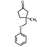 CAS 登录号：824940-64-9， (3S)-3-甲基-3-[(苯基硫基)甲基]环戊酮