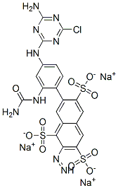 CAS 登录号：82600-93-9， 7-[4-[(4-氨基-6-氯-1,3,5-三嗪-2-基)氨基]-2-(氨基甲酰氨基)苯基]偶氮萘-1,3,6-三磺酸三钠