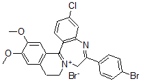 CAS#: 82808-82-0, 9,10-Dihydro-6-(p-bromophenyl)-3-chloro-12,13-dimethoxy-7H-Isoquino(2,1-d)(1,4)benzodiazepin-8-ium  bromide