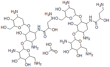 CAS 登录号：83071-96-9， 1-N-((S)-4-氨基-2-羟基丁酰基)-2''-脱氧卡那霉素 B