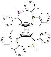 CAS#: 831226-37-0, (alphaR,alphaR)-1,1'-Bis[alpha-(Dimethylamino)Benzyl]-(S,S)-2,2'-Bis[Bis(2-Methylphenyl)Phosphino]Ferrocene
