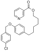 CAS 登录号：83123-66-4， 3-吡啶羧酸 6-(4-((4-氯苯基)甲氧基)苯基)己基酯