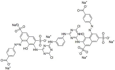 CAS#: 83137-16-0, Hexasodium 4,4'-[3-Phenylenebis[Imino(6-Chloro-1,3,5-Triazine-2,4-Diyl)Imino(8-Hydroxy-3,6-Disulphonato-1,7-Naphthylene)Azo]]Dibenzoate