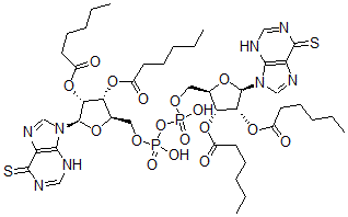CAS 登录号：83385-95-9， P(1),P(2)-二(O(2'),O(3')-二己酰-6-巯基嘌呤-9beta-呋喃核糖苷)-5'-焦磷酸酯