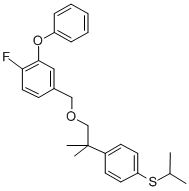 CAS#: 83493-38-3, 1-Fluoro-4-((2-(4-((1-Methylethyl)Thio)Phenyl)-2-Methylpropoxy)Methyl) -2-Phenoxybenzene