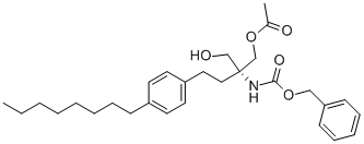 CAS 登录号：836608-90-3， [(1R)-1-[(乙酰氧基)甲基]-1-(羟基甲基)-3-(4-辛基苯基)丙基]-氨基甲酸苄酯