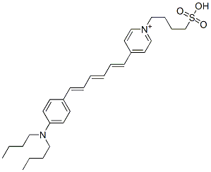 CAS#: 83668-91-1, 4-(6-(4-Dibutylaminophenyl)-1,3,5-hexatrienyl)-1-(4'-sulfobutyl)pyridinium
