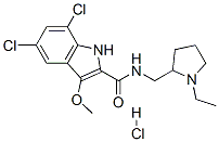 CAS#: 83817-40-7, 5,7-Dichloro-N-[(1-Ethyl-2-Pyrrolidinyl)Methyl]-3-Methoxy-1H-Indole-2-Carboxamide Monohydrochloride