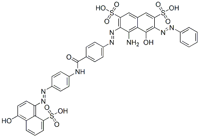 CAS#: 83863-54-1, 4-Amino-5-Hydroxy-3-[[4-[[[4-[(4-Hydroxy-8-Sulpho-1-Naphthyl)Azo]Phenyl]Amino]Carbonyl]Phenyl]Azo]-6-(Phenylazo)Naphthalene-2,7-Disulphonic Acid