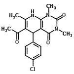 CAS#: 838845-69-5, 6-Acetyl-5-(4-chlorophenyl)-1,3,7-trimethyl-5,8-dihydropyrido[2,3-d]pyrimidine-2,4(1H,3H)-dione