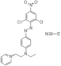 CAS 登录号：84051-84-3， 1-{2-[{4-[(2,6-二氯-4-硝基苯基)偶氮]苯基}(乙基)氨基]乙基}吡啶鎓硫氰酸盐