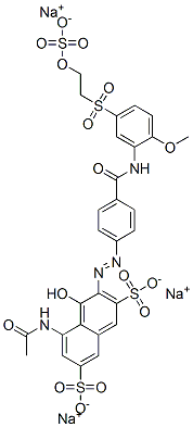 CAS 登录号：84083-10-3， 5-(乙酰氨基)-4-羟基-3-[[4-[[[2-甲氧基-5-[[2-(磺酸基氧基)乙基]磺酰基]苯基]氨基]羰基]苯基]偶氮]萘-2,7-二磺酸三钠