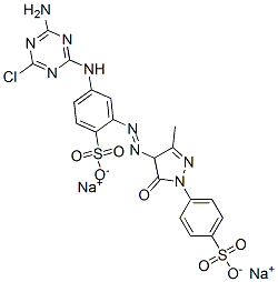 CAS#: 84100-05-0, Disodium 4-[(4-Amino-6-Chloro-1,3,5-Triazin-2-Yl)Amino]-2-[[4,5-Dihydro-3-Methyl-5-Oxo-1-(4-Sulphonatophenyl)-1H-Pyrazol-4-Yl]Azo]Benzenesulphonate