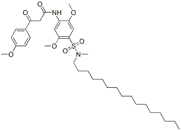 CAS 登录号：84100-62-9， N-[4-(N-十六烷基-N-甲基氨基磺酰基)-2,5-二甲氧基苯基]-3-(4-甲氧基苯基)-3-氧代丙酰胺