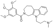 CAS#: 84298-42-0, 2,3,4,5-Tetrahydro-N,N-Dimethyl-2-(3,4,5-Trimethoxybenzoyl)-Azepino(3,4-b)Indole-10(1H)-Propanamine
