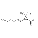 CAS 登录号：84386-00-5， 3-[(1E)-1-己烯-1-基]-2,2-二甲基环丙烷甲酰氯