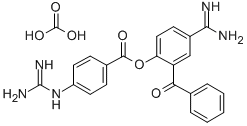 CAS#: 84436-15-7, 4-((Aminoiminomethyl)Amino)-Benzoic Acid 4-(Aminoiminomethyl)-2-Benzoylphenyl Ester Carbonate (1:1)