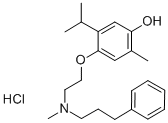 CAS 登录号：84541-77-5， 2-甲基-4-[2-(甲基-(3-苯基丙基)氨基)乙氧基]-5-丙-2-基苯酚盐酸盐