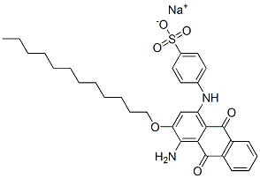 CAS#: 84559-90-0, 4-[[4-Amino-3-(Dodecyloxy)-9,10-Dihydro-9,10-Dioxo-1-Anthracenyl]Amino]-Benzenesulfonic Acid Sodium Salt (1:1)
