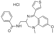 CAS#: 84671-43-2, N-((2,3-Dihydro-8-Methoxy-1-Methyl-5-(3-Thienyl)-1H-1,4-Benzodiazepin-2-Yl)Methyl)-Benzamide Monohydrochloride