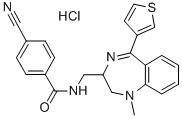 CAS#: 84671-47-6, 4-Cyano-N-((2,3-Dihydro-1-Methyl-5-(3-Thienyl)-1H-1,4-Benzodiazepin-2-Yl)Methyl)-Benzamide Monohydrochloride