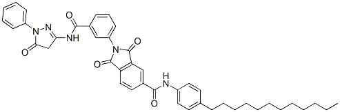 CAS#: 84696-86-6, 2-[3-[[(4,5-Dihydro-5-Oxo-1-Phenyl-1H-Pyrazol-3-Yl)Amino]Carbonyl]Phenyl]-N-(4-Dodecylphenyl)-2,3-Dihydro-1,3-Dioxo-1H-Isoindole-5-Carboxamide