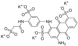 CAS 登录号：84696-92-4， 5-氨基-9,10-二氢-9,10-二氧代-8-[[3-磺酸基-4-[(磺酸基乙酰基)氨基]苯基]氨基]蒽-1,7-二磺酸四钾