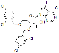CAS#: 847551-25-1, 7-[3,5-Bis-O-[(2,4-Dichlorophenyl)Methyl]-2-C-Methyl-beta-D-Ribofuranosyl]-4-Chloro-5-Iodo-7H-Pyrrolo[2,3-d]Pyrimidine