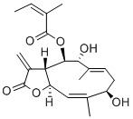 CAS 登录号：84886-38-4， 2-甲基-2-丁烯酸 (3aS-(3aR*,4S*(Z),5S*,6E,9S*,10Z,11aS*))-2,3,3a,4,5,8,9,11a-八氢-5,9-二羟基 -6,10-二甲基-3-亚甲基-2-氧代环癸(b)呋喃-4-基酯