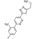 CAS 登录号：848953-34-4， 3-(4-氟-2-甲基苯基)-6-[5-(甲氧基甲基)-1,3,4-恶二唑-2-基]哒嗪