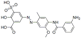 CAS 登录号：84912-16-3， 5-[[4-[(3-氨基苯甲酰)氨基]-5-甲氧基-2-甲基苯基]偶氮]-3-磺基水杨酸