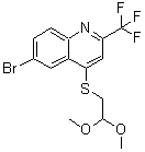 CAS 登录号：850349-80-3， 6-溴-4-(2,2-二甲氧基乙基硫代)-2-(三氟甲基)喹啉