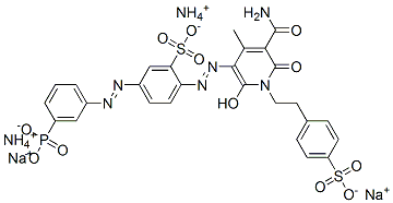 CAS#: 85068-60-6, Ammonium Sodium 2-[[5-Carbamoyl-1,6-Dihydro-2-Hydroxy-4-Methyl-6-Oxo-1-[2-(4-Sulphonatophenyl)Ethyl]-3-Pyridyl]Azo]-5-[(3-Phosphonophenyl)Azo]Benzenesulphonate