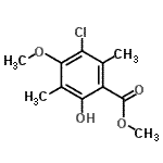 CAS#: 85098-93-7, Methyl 3-chloro-6-hydroxy-4-methoxy-2,5-dimethylbenzoate