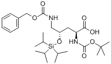 CAS 登录号：850996-85-9， (2S,4S)-5-苄基氧基羰基氨基-2-叔丁氧羰基氨基-4-三异丙基硅烷基氧基-戊酸