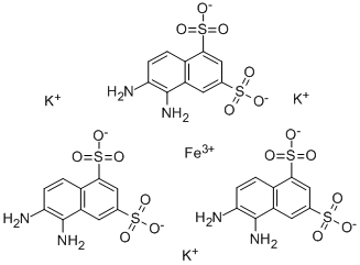 CAS 登录号:85187-44-6, 5,6-二氨基萘-1,3-二磺酸铁三钾盐