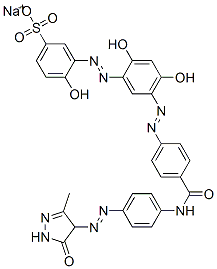 CAS#: 85188-21-2, Sodium 3-[[5-[[4-[[4-[(4,5-Dihydro-3-Methyl-5-Oxo-1H-Pyrazol-4-Yl)Azo]Anilino]Carbonyl]Phenyl]Azo]-2,4-Dihydroxyphenyl]Azo]-4-Hydroxybenzenesulphonate