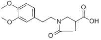 CAS 登录号:85263-80-5, 1-(3,4-二甲氧基苯乙基)-5-氧代-3-吡咯烷羧酸