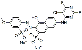 CAS#: 85391-83-9, 7-[(5-Chloro-2,6-Difluoro-4-Pyrimidinyl)Amino]-4-Hydroxy-3-[(4-Methoxy-2-Sulphophenyl)Azo]Naphthalene-2-Sulphonic Acid, Sodium Salt