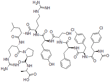 CAS 登录号：85416-56-4， N-乙酰基-(4-氯苯丙氨酰)(1,2)-苯丙氨酰(3)-精氨酰(6)-丙氨酰胺2(10)-黄体生成激素释放激素