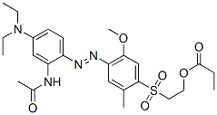 CAS 登录号：85455-45-4， 2-[[4-[[2-乙酰氨基-4-(二乙基氨基)苯基]偶氮]-5-甲氧基-2-甲基苯基]磺酰基]乙基丙酸酯