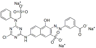 CAS#: 85455-56-7, Trisodium 3-[[6-[[4-Chloro-6-[Phenyl(Sulphonatomethyl)Amino]-1,3,5-Triazin-2-Yl]Amino]-1-Hydroxy-3-Sulphonato-2-Naphthyl]Azo]Benzoate